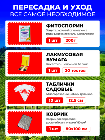 Набор для садоводов: проращивание, пересадка и уход за рассадой с ковриком 12в1 Благодатное Земледелие